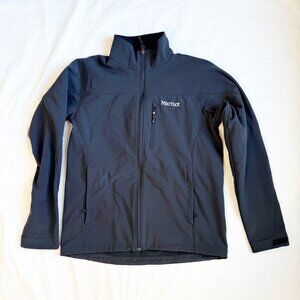 Marmot Mens Black Full-Zip Soft Shell Jacket Medium Adjustable Cuffs Lightweight